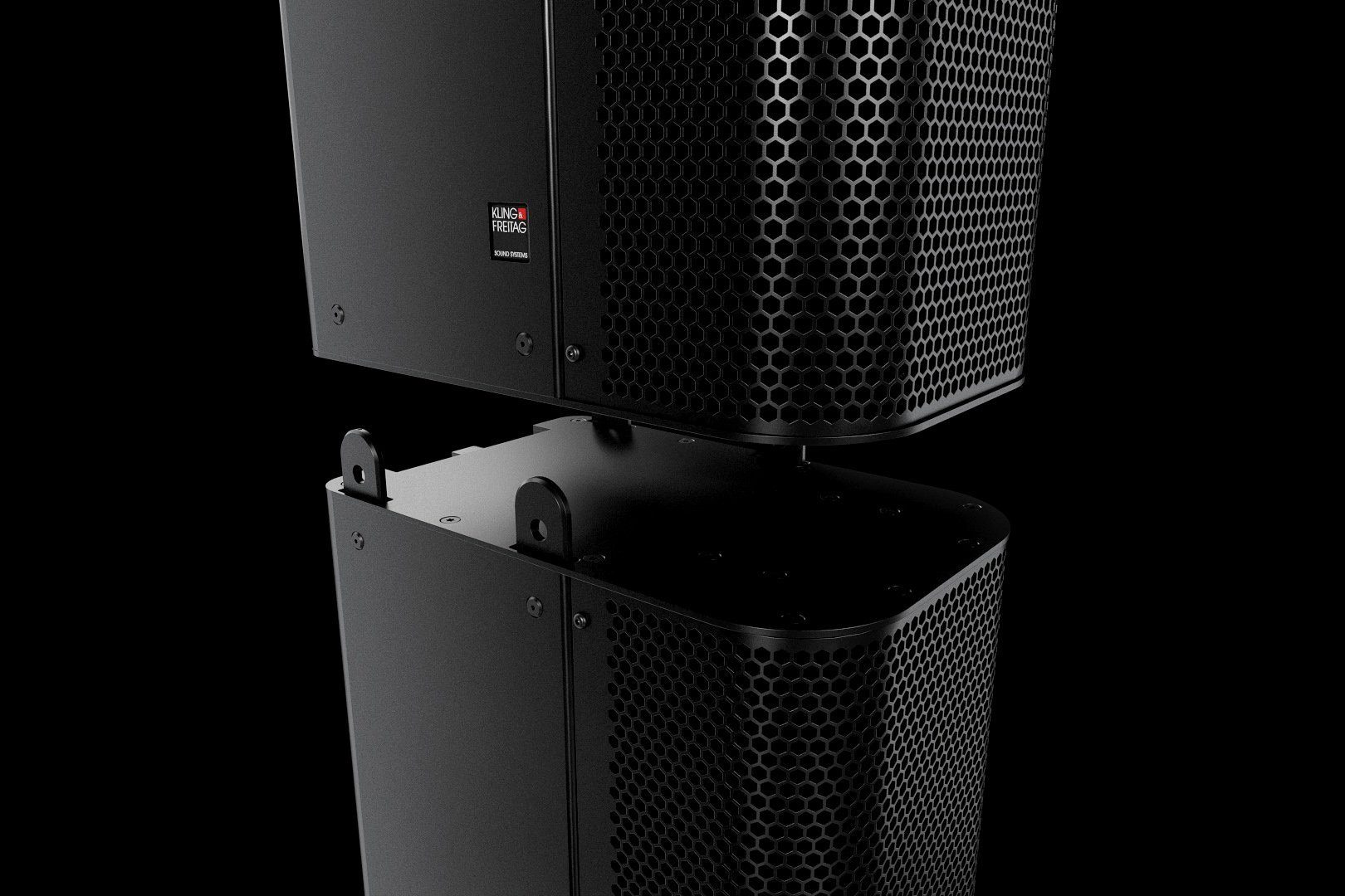 K&F Vida Verbindungsansicht Zwei Vida Lautsprecher werden über den integrierten Mechanismus verbunden