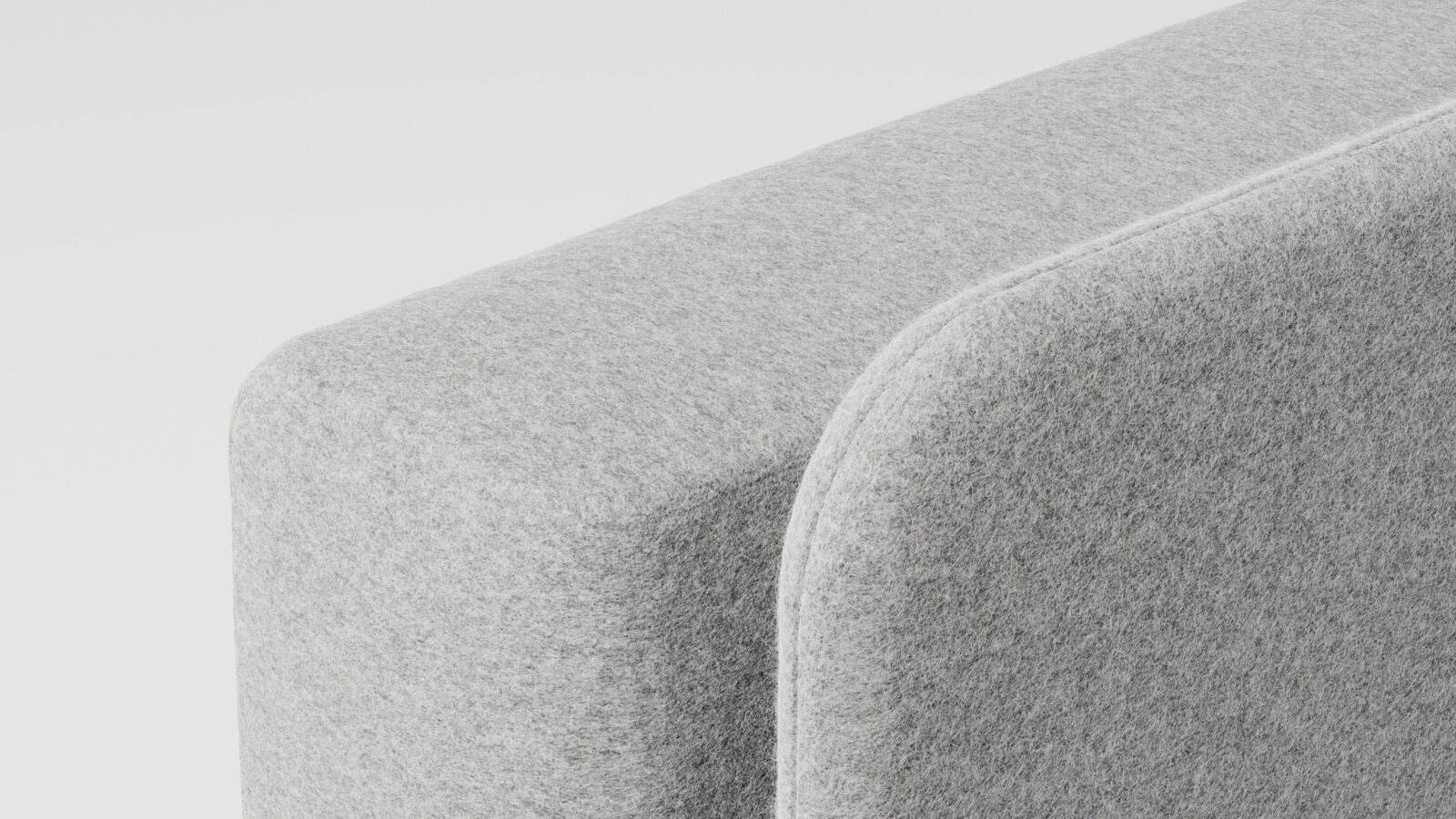 Materialstudie eines grauen Polsters.