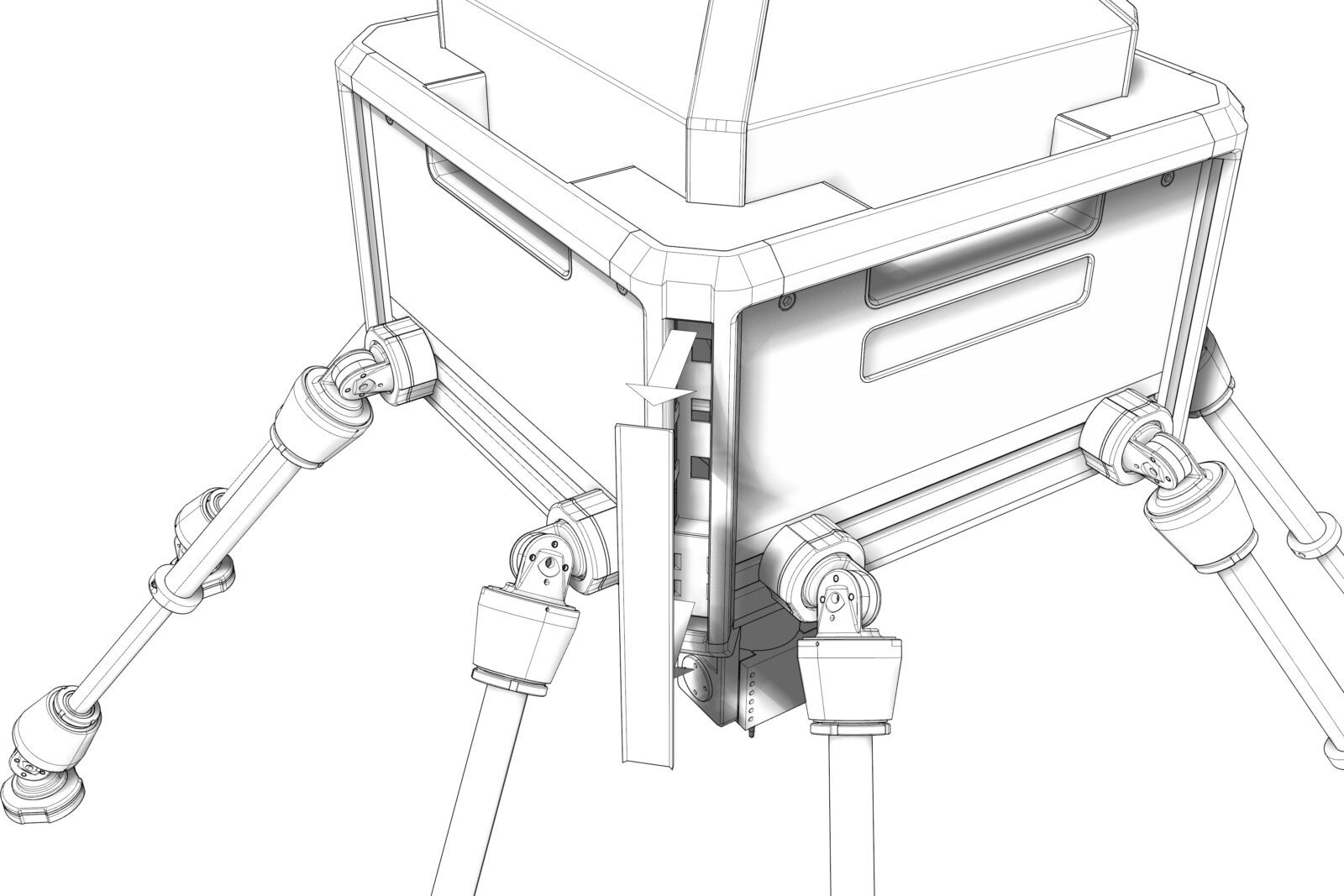 PICUM Strichzeichnung Detail Liniendarstellung der Maschine