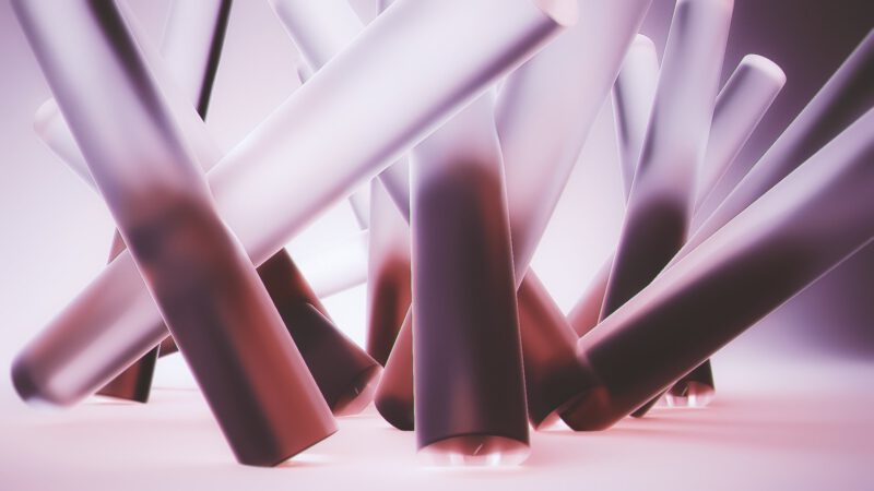 Verschiedene Stäbe mit einem Transparenzverlauf.