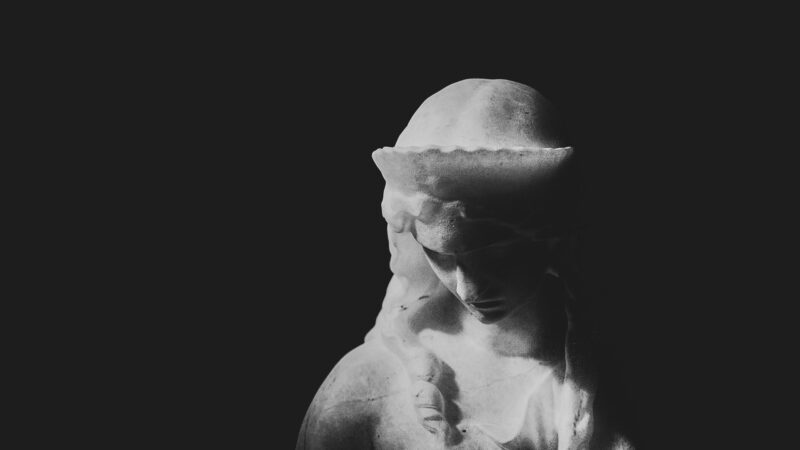 Gesicht einer Marmorstatue